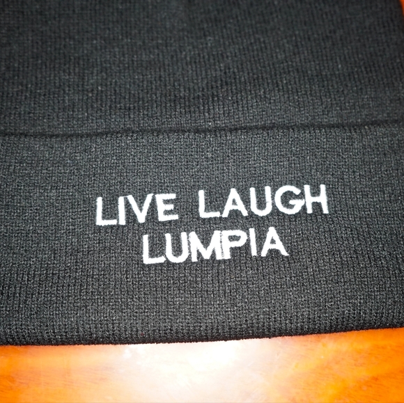 Live Laugh Lumpia, Filipino, Asian Eggroll, Foodie, Funny, Meme Beanie Hat - Picture 2 of 2